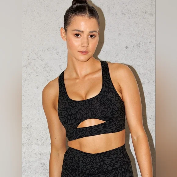 Ryderwear NWOT Rotation Black Leopard Sports Bra Large - Picture 1 of 10